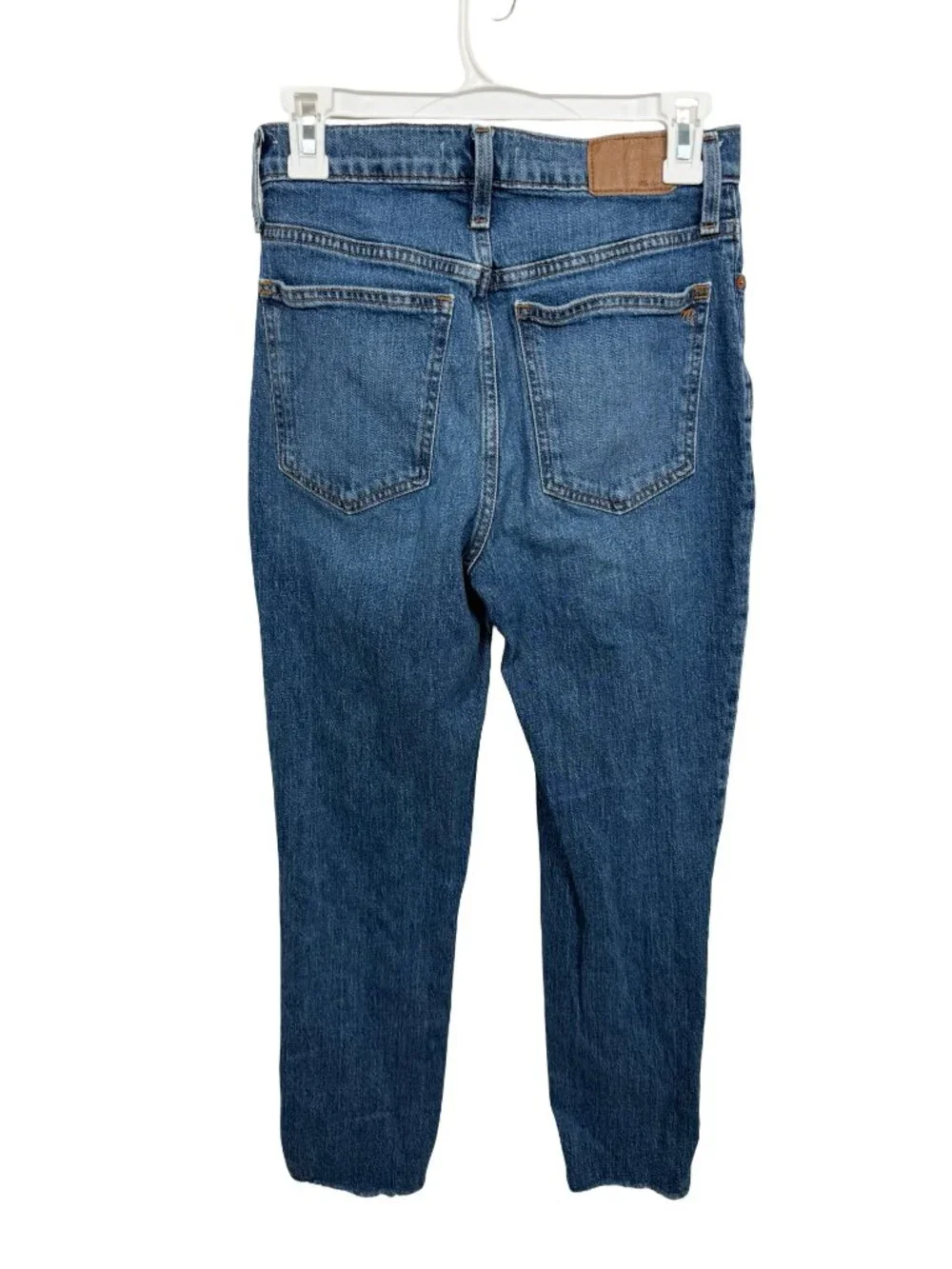 Madewell The Perfect Vintage Jean Womens 26 Blue Tapered Raw Hem High Rise Denim